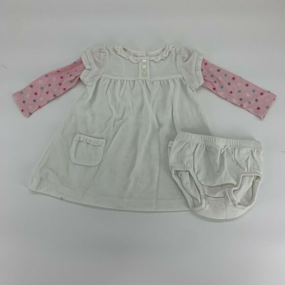 Carter Girl Dress & Diaper Sz 9 Mths - Picture 1 of 9
